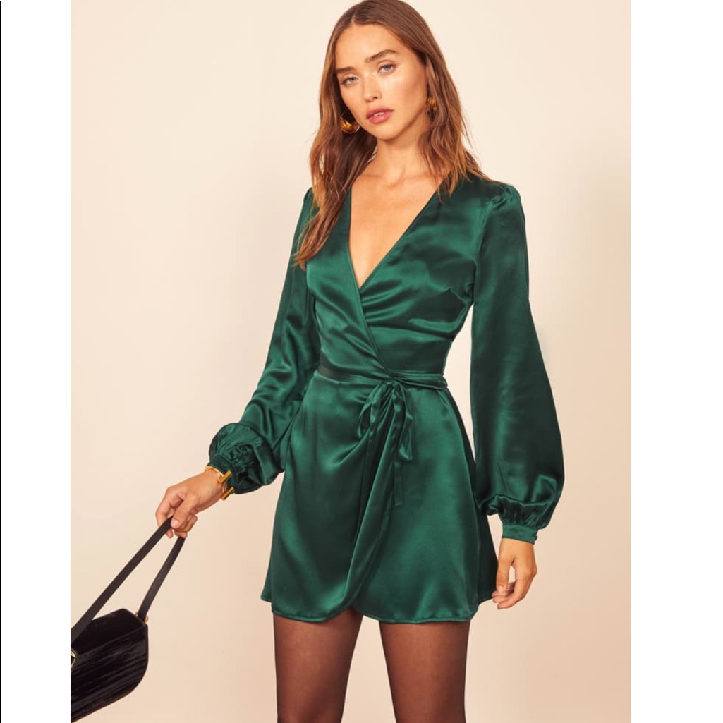 Reformation Starlight Mini Wrap Dress S